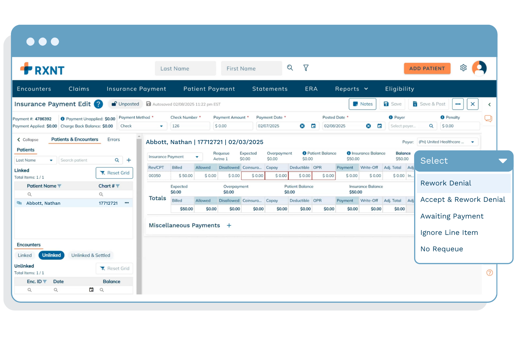 Insurance Payments Overview Line Items V2