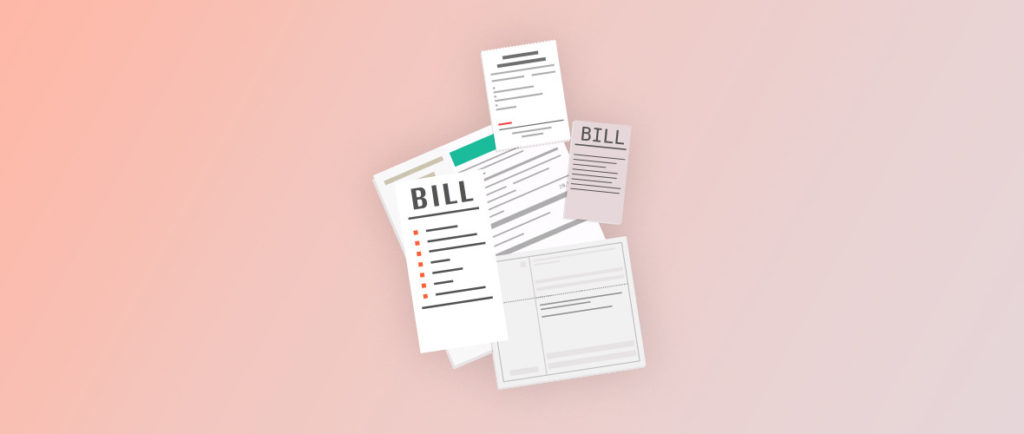 a graphic of a pile of bills