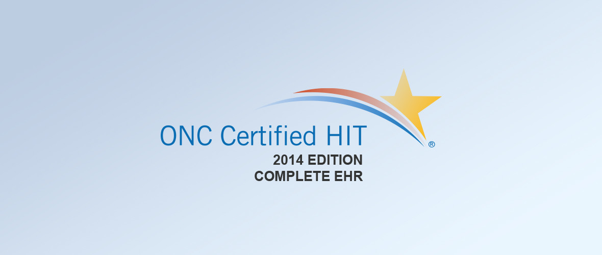 Banner stating that RXNT is ONC Certified HIT for the 2014 edition