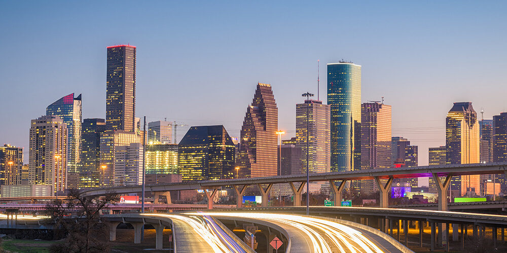 View of the city skyline of Houston TX