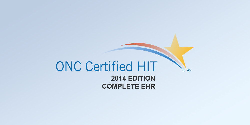 Banner stating that RXNT is ONC Certified HIT for the 2014 edition